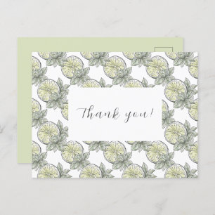 Elegant Botanical Citrus Fruit Thank You Postcard