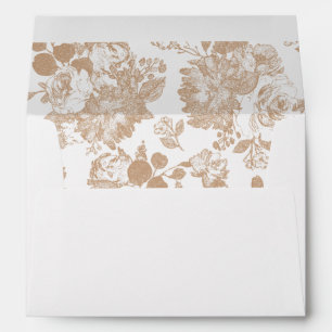 Elegant Botanical   Delicate Gold Floral Address Envelope