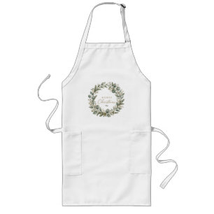 Elegant Botanical Eucalyptus Christmas Apron
