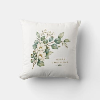 Elegant Botanical Eucalyptus Christmas Cushion