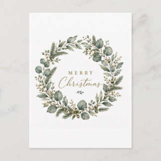 Elegant Botanical Eucalyptus Christmas postcard