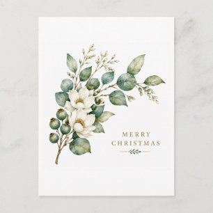 Elegant Botanical Eucalyptus Christmas Postcard