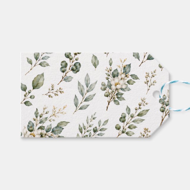 Elegant Botanical Eucalyptus Gift tag (Front (Horizontal))