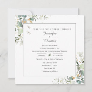 Elegant Botanical Eucalyptus Greenery Invitation