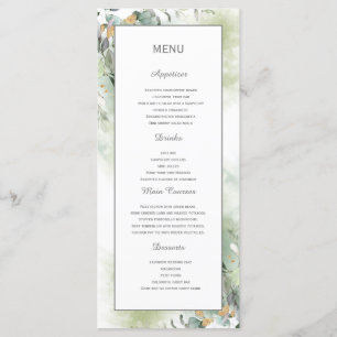 Elegant Botanical Eucalyptus Greenery Menu