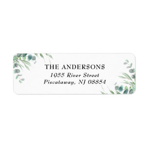 Elegant Botanical Eucalyptus Greenery Name Script 