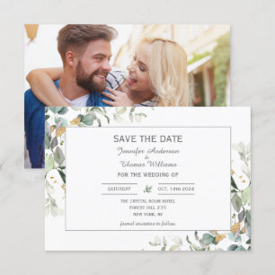 Elegant Botanical Eucalyptus Greenery Save The Date