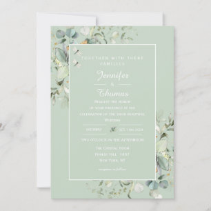 Elegant Botanical Eucalyptus Greenery & Succulent Invitation