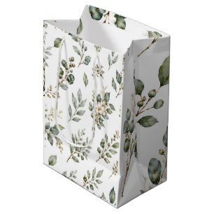 Elegant Botanical Eucalyptus Medium Gift Bag
