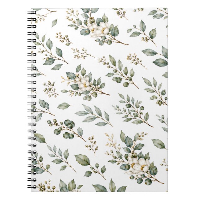 Elegant Botanical Eucalyptus Notebook (Front)