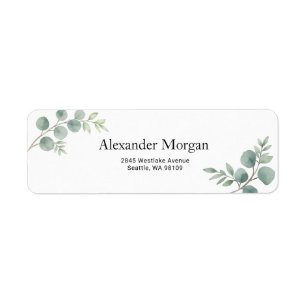 Elegant Botanical Eucalyptus Return Address Label