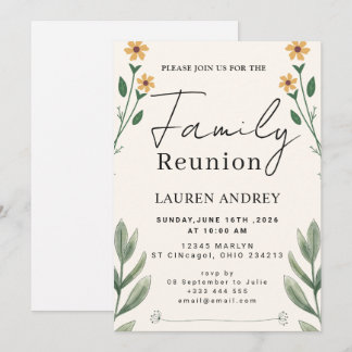 Elegant Botanical Family Gathering Invitation