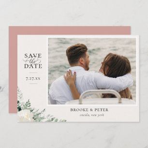 Elegant Botanical Flat Save The Date Card