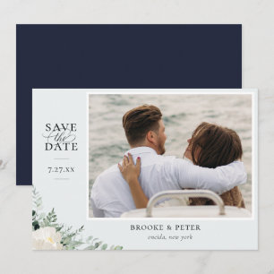 Elegant Botanical Flat Save The Date Card