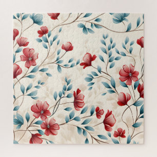 Elegant Botanical Floral Branch Jigsaw Puzzle