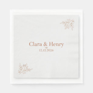 Elegant Botanical Floral Bridal Shower Personalize Napkin