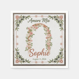 Elegant Botanical Floral Bridal Shower Personalize Napkin