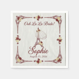 Elegant Botanical Floral Bridal Shower Personalize Napkin