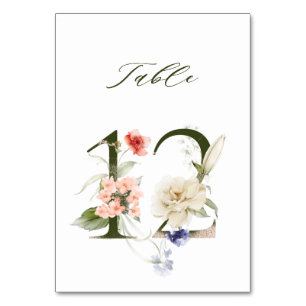 Elegant Botanical Floral Number 12, Table Number