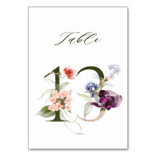 Elegant Botanical Floral Number 13, Table Number