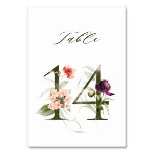 Elegant Botanical Floral Number 14, Table Number