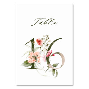 Elegant Botanical Floral Number 16, Table Number