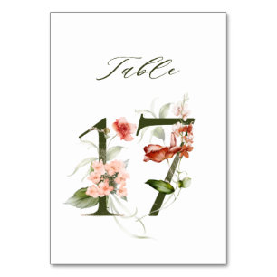 Elegant Botanical Floral Number 17, Table Number