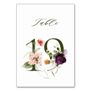 Elegant Botanical Floral Number 19, Table Number