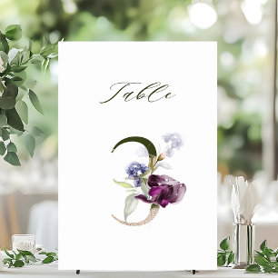 Elegant Botanical Floral Number 3,  Table Number