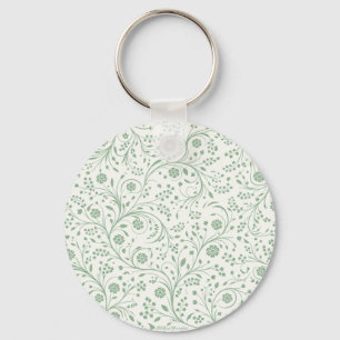 Elegant Botanical Floral Pattern – Minimal Nature  Keychain
