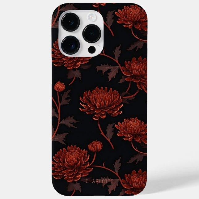 Elegant Botanical Floral Personalized Name Case-Mate iPhone Case (Back)
