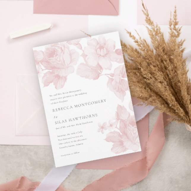 Elegant Botanical Floral Wedding Magnetic Invitation (Creator Uploaded)