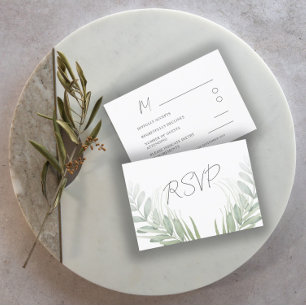 Elegant Botanical Foliage Sage Green RSVP Card