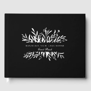 Elegant Botanical Foliage Vacation Home Guest Book