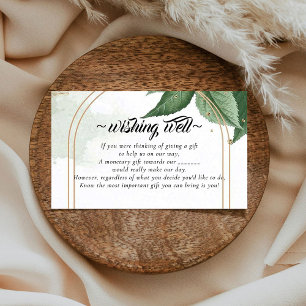 Elegant Botanical Foliage Wishing Well for Wedding Enclosure Card