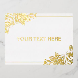 Elegant Botanical Frame Foil Holiday Postcard