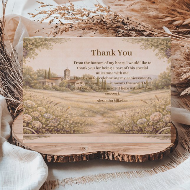 Elegant Botanical Garden Birthday Thank You Card (Creator Uploaded)