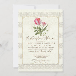 Elegant Botanical Garden Floral Couples Shower Invitation