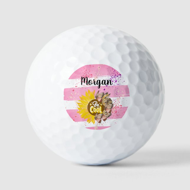 Elegant Botanical Garden Floral Pattern Golf Balls (Front)
