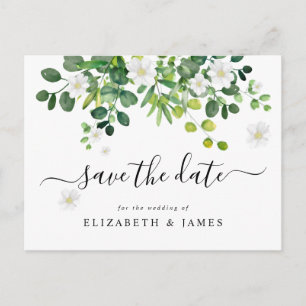 Elegant Botanical Garden Floral Save The Date Postcard