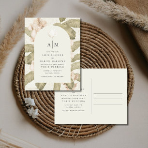 Elegant Botanical Garden Wedding Save the Date Announcement Postcard
