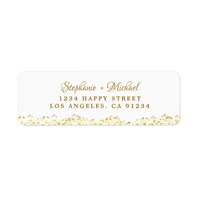 Elegant Botanical Gold Greenery leaves  (Front)