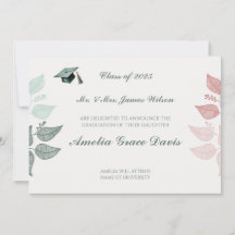 Elegant Botanical Graduation Announcement