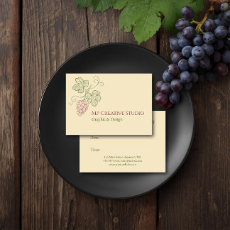 Elegant Botanical Grapevine Design Appointment Card