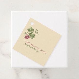 Elegant Botanical Grapevine Design Favour Tags