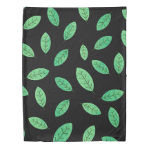 Elegant Botanical Green Leaves Ditsy Pattern |