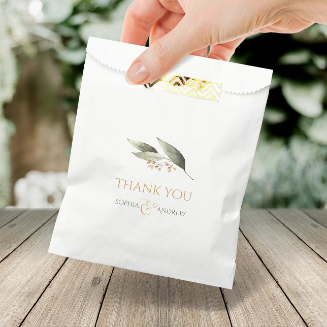 Elegant botanical greenery vintage rustic wedding favour bag (Elegant botanical greenery vintage rustic wedding favor bag)