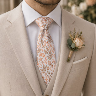 Elegant Botanical Herbarium Sage Green & Ivory Tie