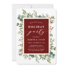 Elegant Botanical Holiday Party Red