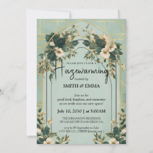 Elegant Botanical Housewarming Invitation Card